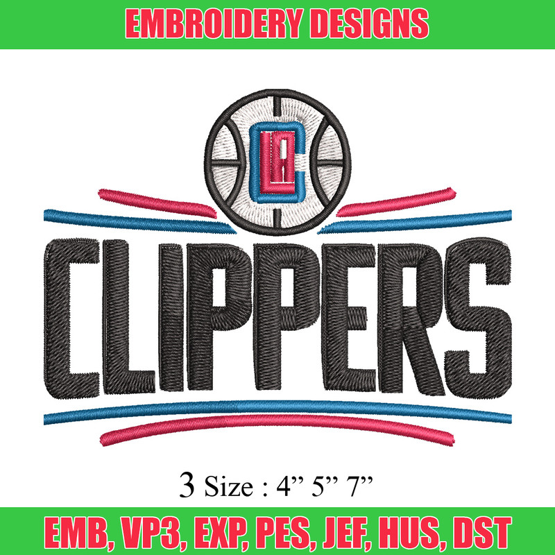Clippers logo Embroidery Design, Brand Embroidery, Embroidery File, Logo shirt, Sport Embroidery, Digital download.jpg