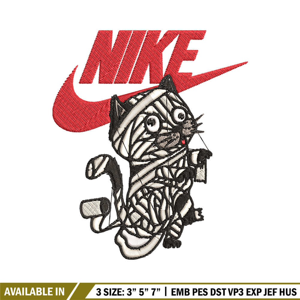 Cat Mummy Nike Embroidery design, Cat Mummy Nike Embroidery, Nike design, Embroidery file, Instant download..jpg