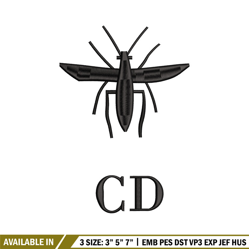 Cd mosquito embroidery design, Logo embroidery, Embroidery file, Embroidery shirt, Emb design, Digital download.jpg