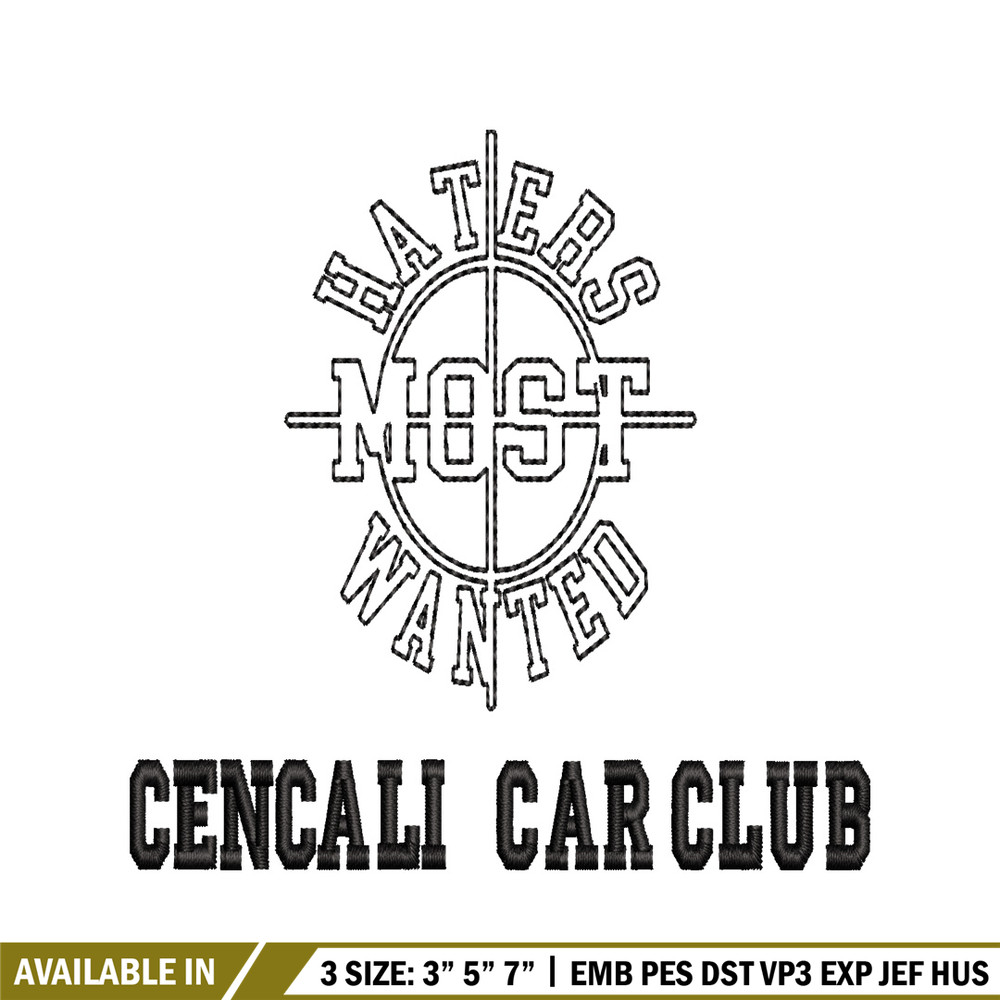 Cencali car club embroidery design, Cencali car club embroidery, logo design, embroidery file, Digital download..jpg