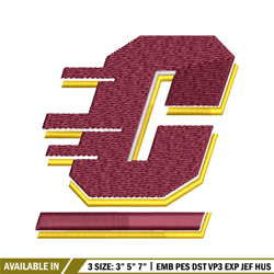 central michigan chippewas embroidery design, central michigan chippewas embroidery, logo embroidery, ncaa embroidery.