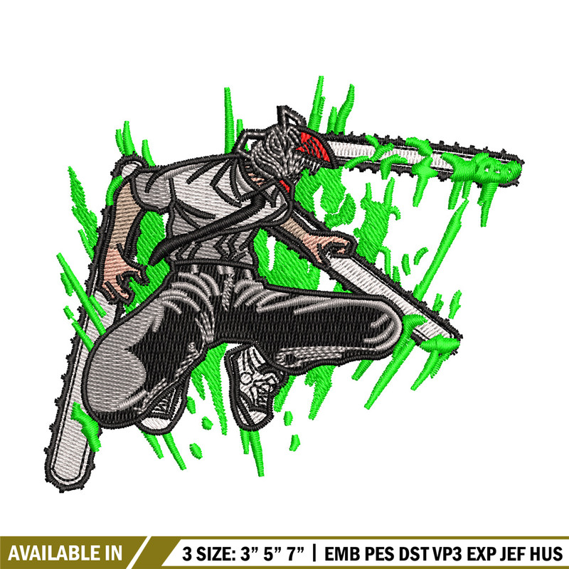 Chainsaw embroidery design, Chainsaw man embroidery, Anime design, Embroidery shirt, Embroidery file, Digital download.jpg