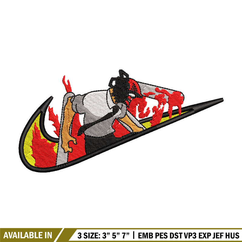Chainsaw man Nike embroidery design, Chainsaw man embroidery, Nike design, anime design, anime shirt, Digital download.jpg
