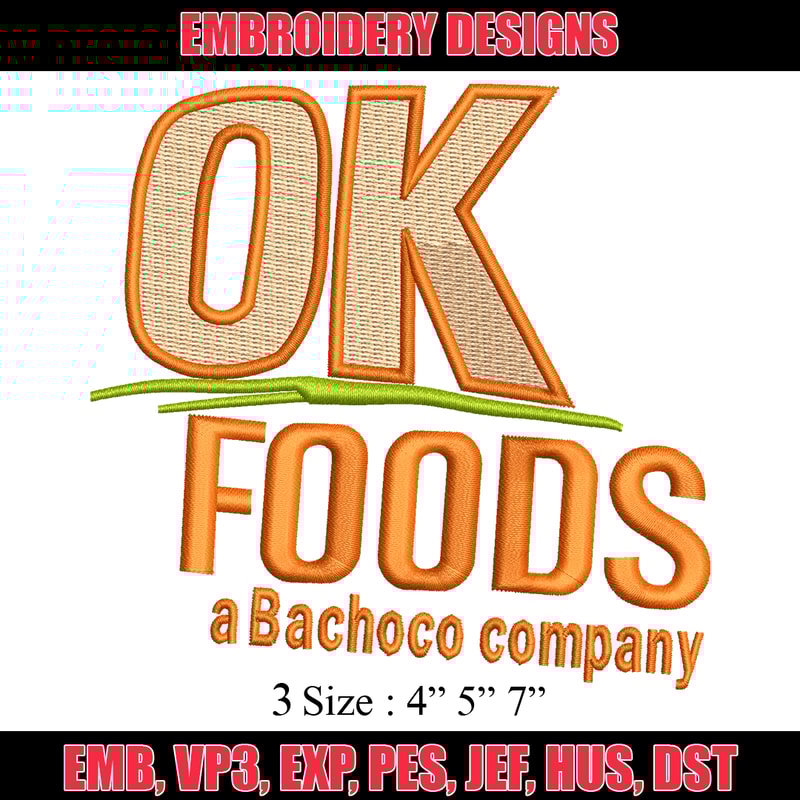 OK Foods embroidery design, OK Foods logo embroidery, logo design, embroidery file, logo shirt, Digital download..jpg