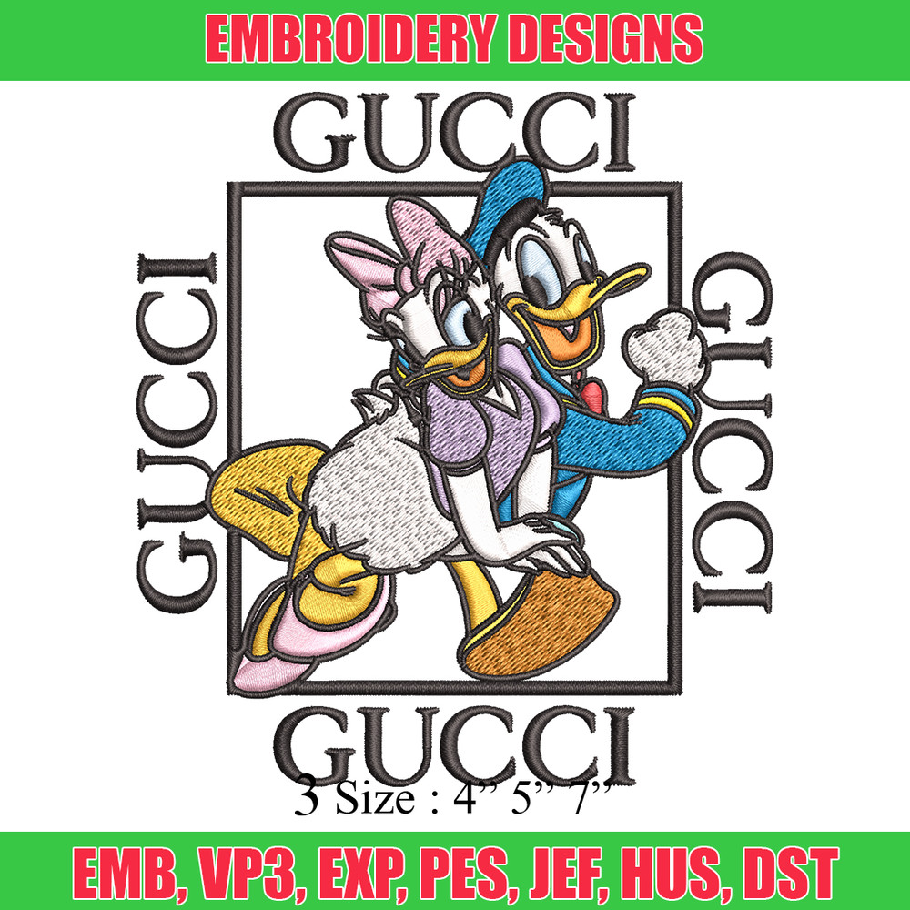 Daisy And Donald Duck Gucci Embroidery design, Disney Embroidery, cartoon design, Embroidery File, Digital download..jpg