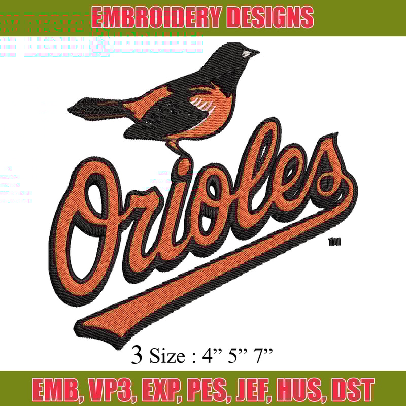Orioles baseball Embroidery Design, Sport Embroidery, Brand Embroidery, Embroidery File, Logo shirt, Digital download.jpg