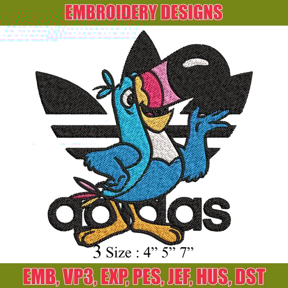 Parrot adidas Embroidery Design, Adidas Embroidery, Brand Embroidery, Embroidery File, Logo shirt, Digital download.jpg
