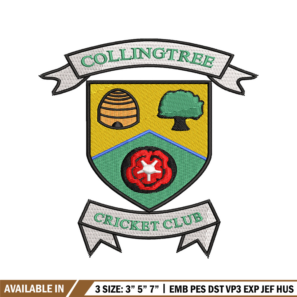 Collingtree Cricket embroidery design, Collingtree Cricket embroidery, logo design, embroidery file, Digital download.jpg
