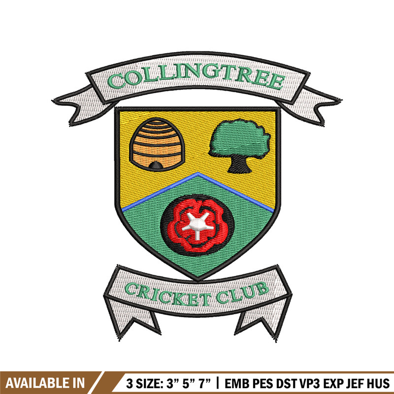Collingtree Cricket embroidery design, Collingtree Cricket embroidery, logo design, embroidery file, Digital download.jpg