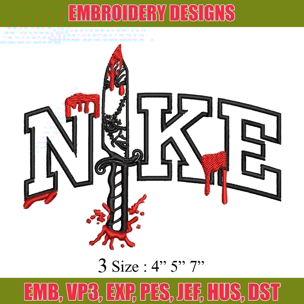 Penniwise Knife Nike Embroidery design, logo Embroidery, Nike design, Embroidery File, logo shirt, Digital download..jpg