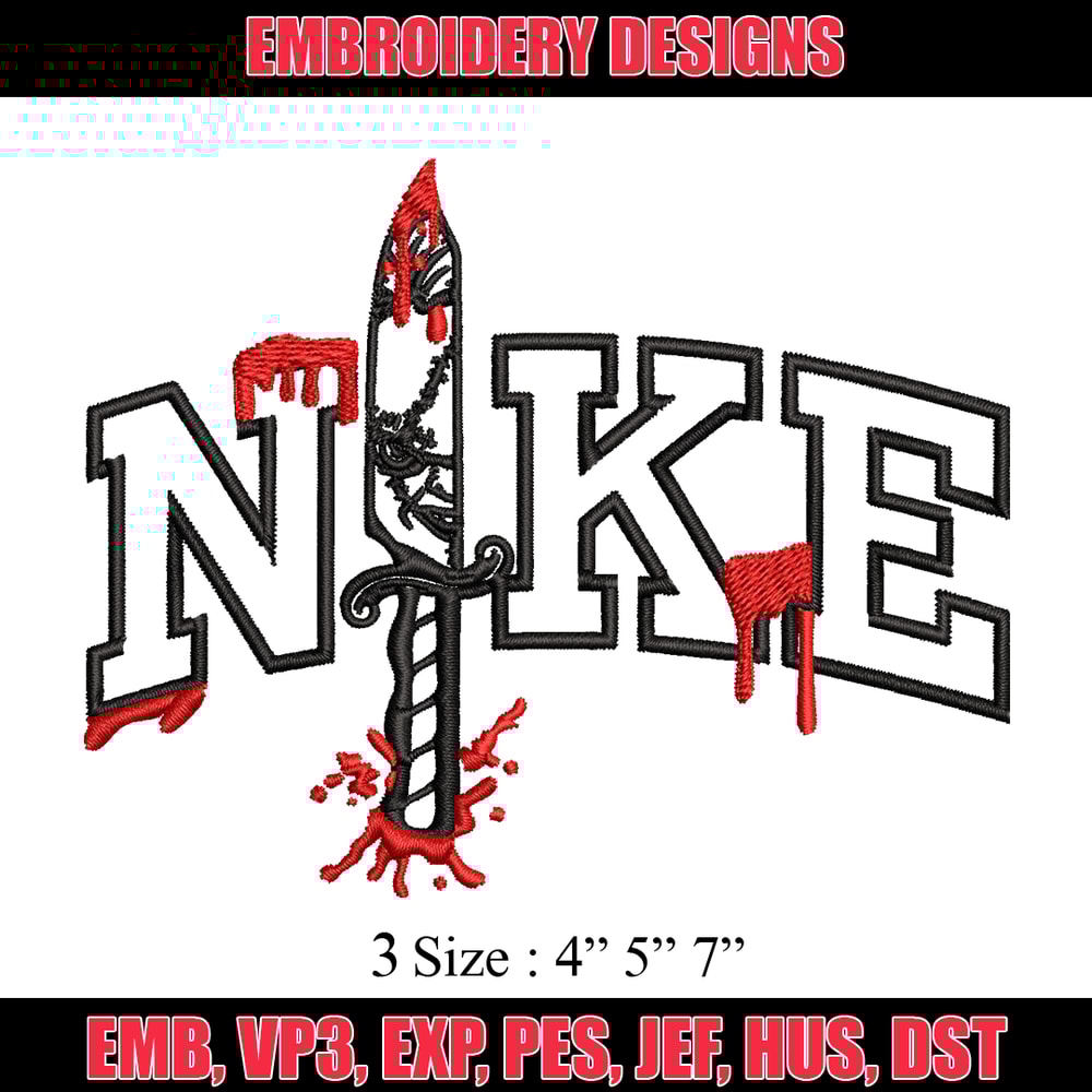 Penniwise Knife Nike Embroidery design, logo Embroidery, Nike design, Embroidery File, logo shirt, Digital download..jpg