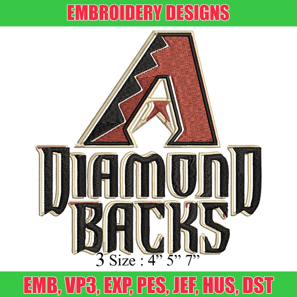 Diamond backs Embroidery Design, Sport Embroidery, Embroidery File, Brand Embroidery, Logo shirt, Digital download.jpg