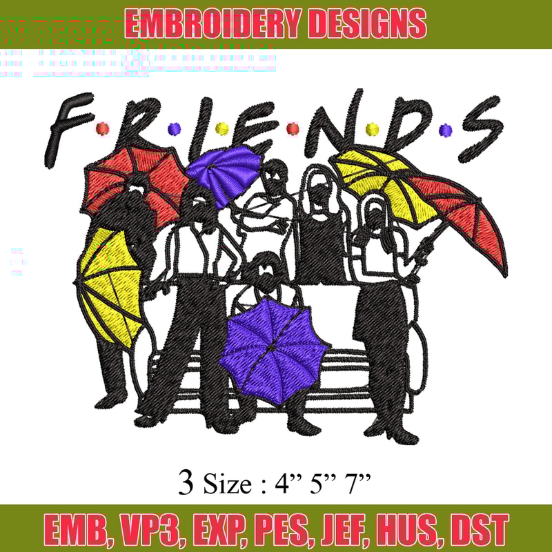 People Umbrella friends Embroidery design, logo Embroidery, logo design, Embroidery File, logo shirt, Digital download..jpg