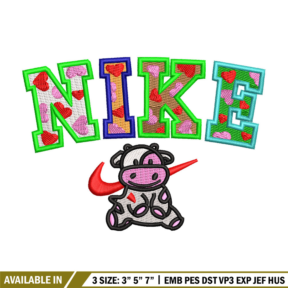 Cow color x nike embroidery design, Cow embroidery, Nike design, Embroidery shirt, Embroidery file, Digital download.jpg