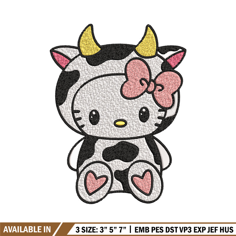 Cow Hello Kitty Embroidery design, Cow Hello Kitty Embroidery, cartoon design, Embroidery File, Digital download..jpg