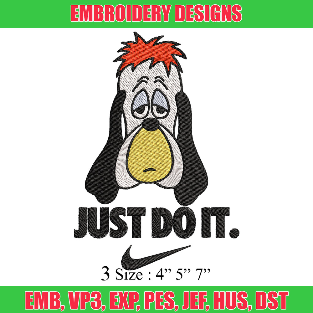 Droopy Just Rick It Embroidery design, Cartoon funny Embroidery, Logo Nike design, Embroidery file, Instant download..jpg