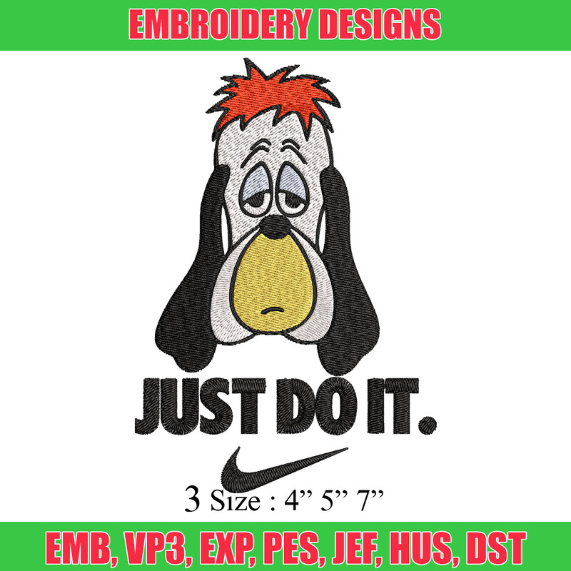 Droopy Just Rick It Embroidery design, Cartoon funny Embroidery, Logo Nike design, Embroidery file, Instant download..jpg