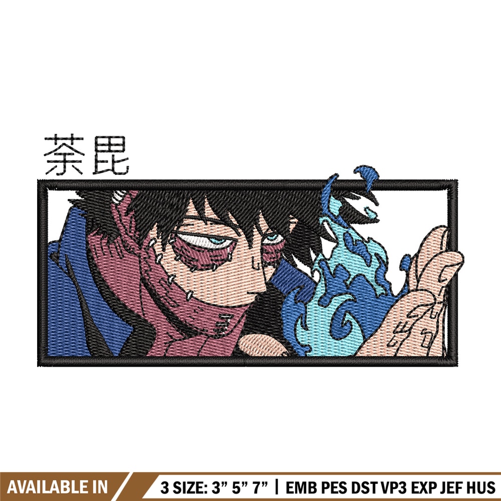 Dabi rectangle embroidery design, Mha embroidery, Anime design, Embroidery shirt, Embroidery file, Digital download.jpg