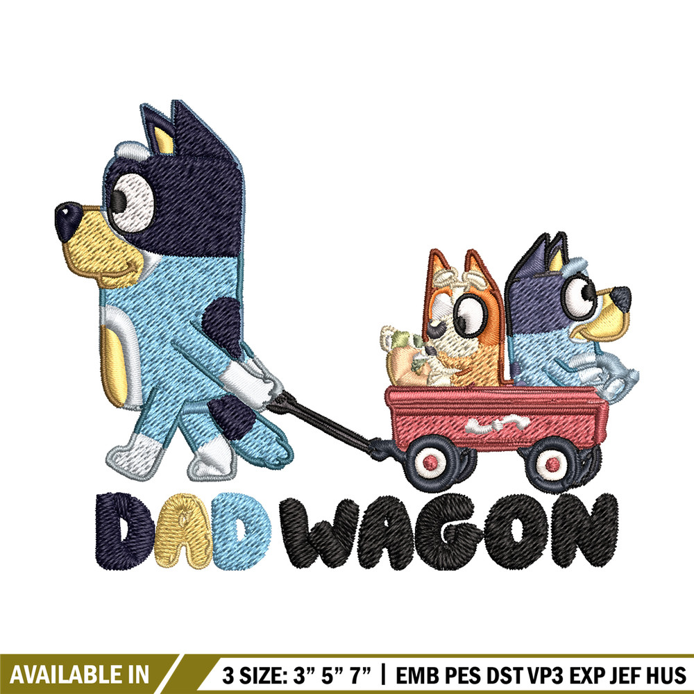 Dad wegon bluey Embroidery, Bluey cartoon Embroidery, Embroidery File, cartoon design, cartoon shirt, Digital download..jpg