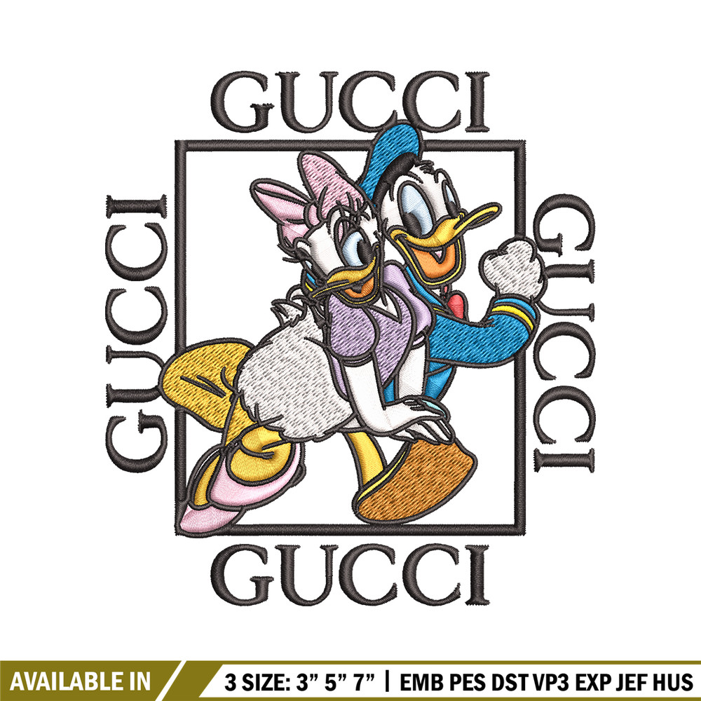 Daisy And Donald Duck Gucci Embroidery design, Disney Embroidery, cartoon design, Embroidery File, Digital download..jpg