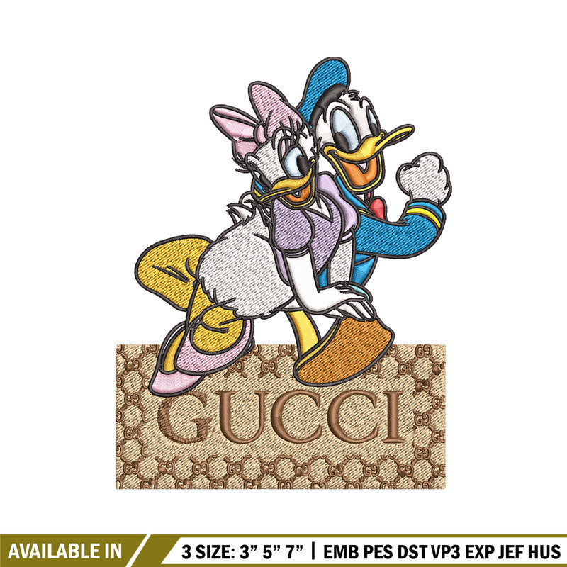 Daisy And Donald Duck Gucci Embroidery design, Disney Embroidery, cartoon design, Embroidery File, Instant download..jpg