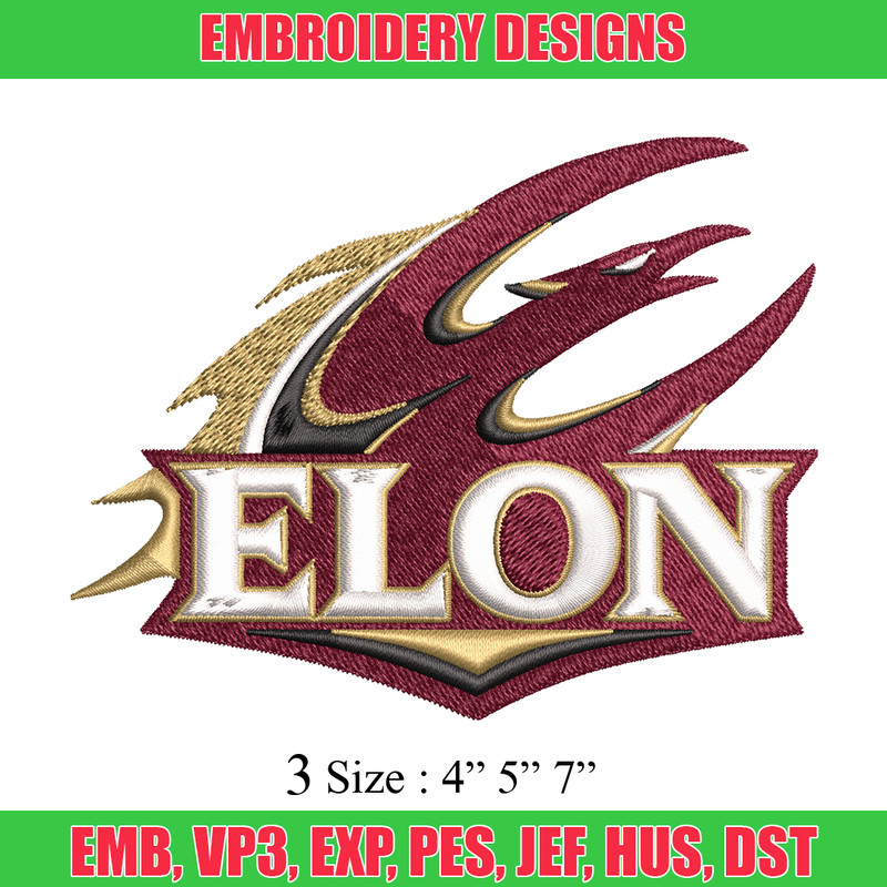 Elon Phoenix embroidery design, Elon Phoenix embroidery, logo Sport, Sport embroidery, NCAA embroidery..jpg