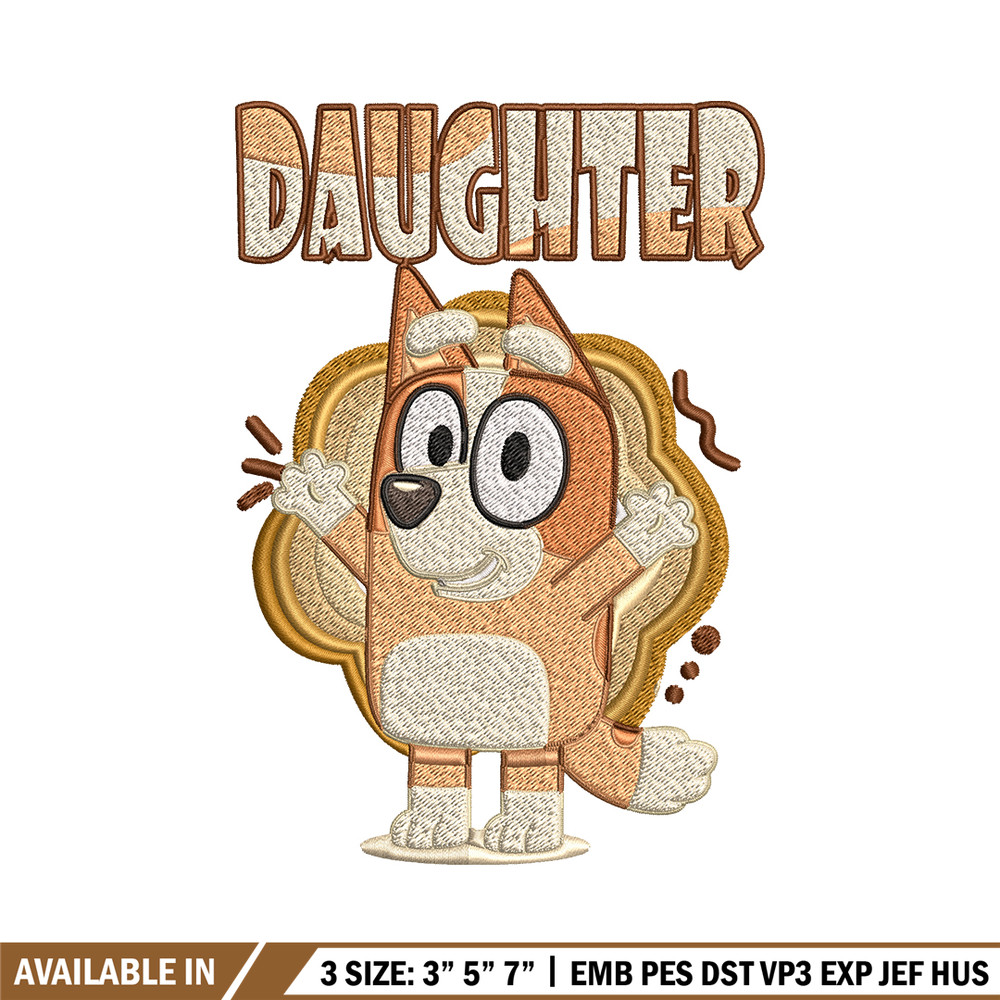 Daughter bluey Embroidery, Bluey Embroidery, cartoon Embroidery, cartoon shirt, Embroidery File, Instant download..jpg