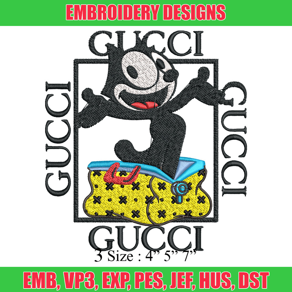 Felix The Cat Gucci Embroidery design, Felix The Cat Embroidery, cartoon design, Embroidery File, Digital download..jpg