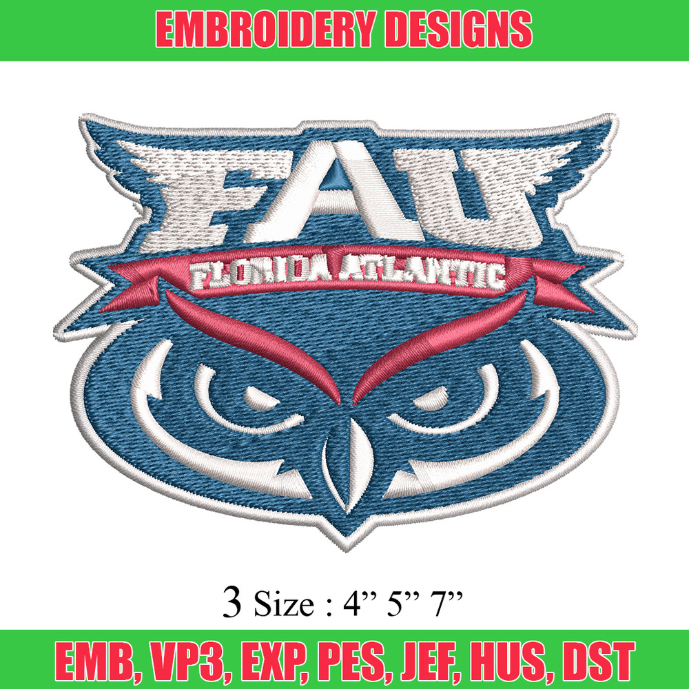 Florida Atlantic Owls embroidery design, Florida Atlantic Owls embroidery, logo Sport, Sport embroidery, NCAA embroidery.jpg