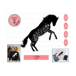 floral horse svg, floral horse png, flower horse svg, animal lover png, farm png, animal lover svg, farm svg, dxf, eps