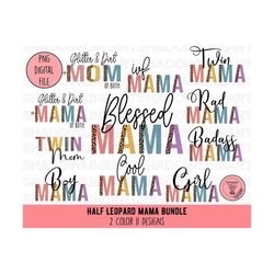 half leopard mama png bundle • mom cheetah png for sublimation • instant download