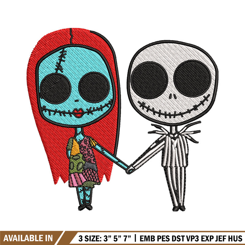 Doll couple embroidery design, Skeleton embroidery, Embroidery file, Embroidery shirt, Emb design, Digital download.jpg