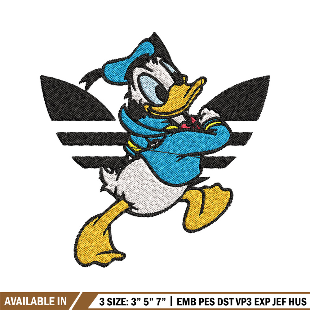 Duck cartoon adidas Embroidery Design, Adidas Embroidery, Brand Embroidery, Embroidery File, Logo shirt,Digital download.jpg