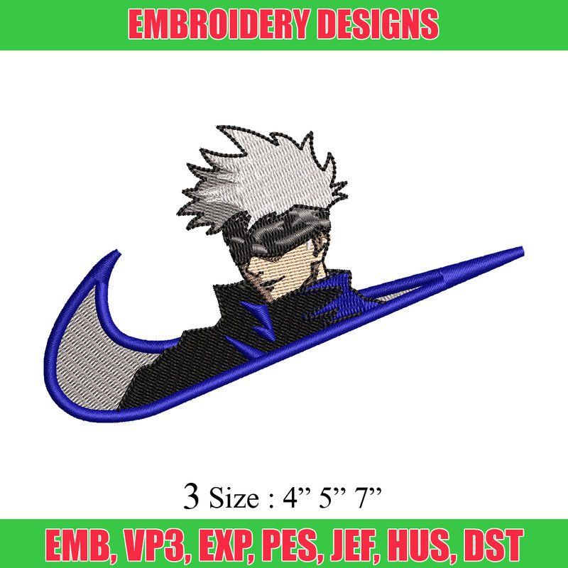 Gojo Satoru embroidery design, Jujutsu Kaisen embroidery, anime design, embroidery file, Logo shirt, Digital download.jpg