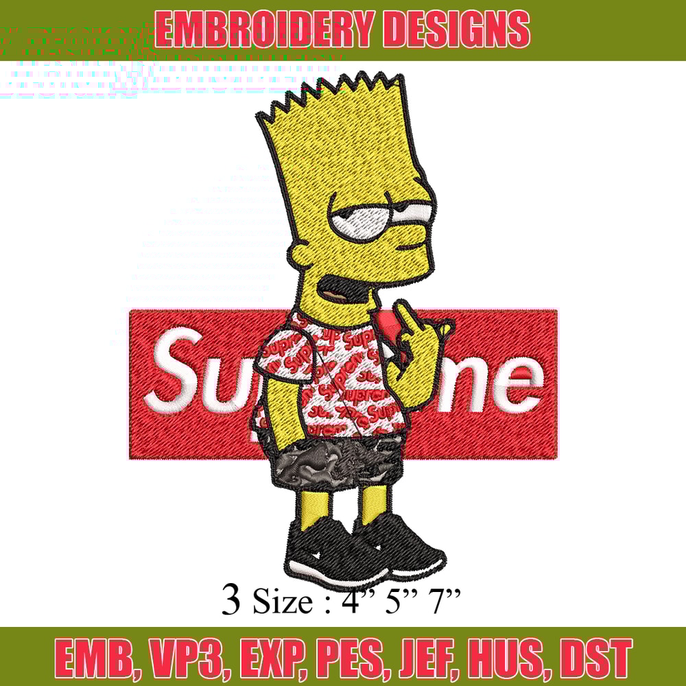 Simpson Supreme Embroidery design, Simpson Embroidery, cartoon design, Embroidery File, cartoon shirt, Instant download..jpg