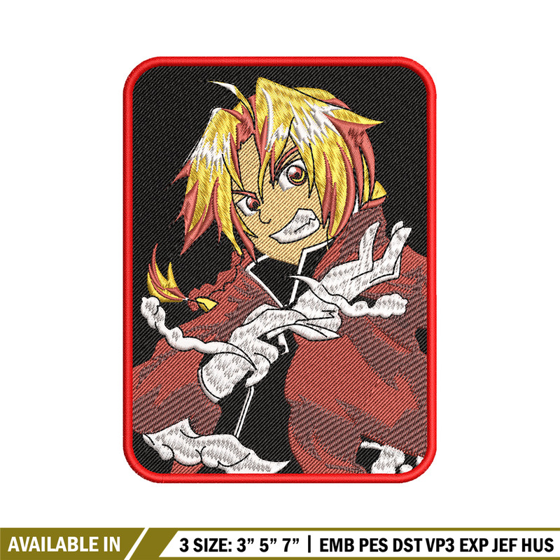 Edward Elric embroidery design, Fullmetal Alchemist embroidery, Logo design, anime design, anime shirt, Digital download.jpg