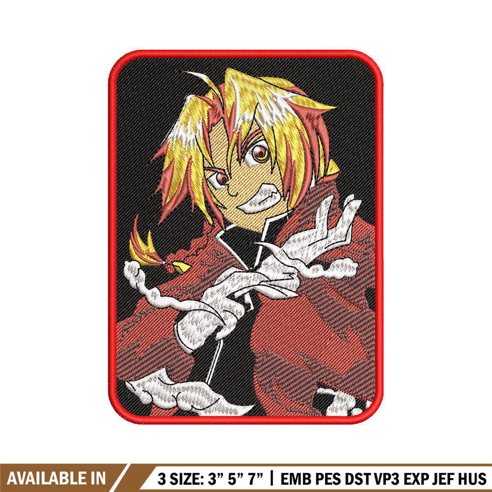 Edward Elric embroidery design, Fullmetal Alchemist embroidery, Logo design, anime design, anime shirt, Digital download.jpg