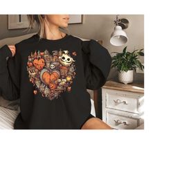 doodles halloween sweatshirt, halloween sweatshirt, cute halloween theme hoodie, happy halloween sweatshirt,happy hallow