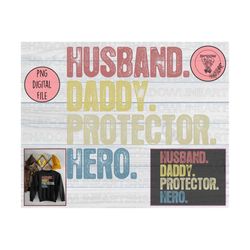 husband daddy protector hero png, hero dad png, father's day png