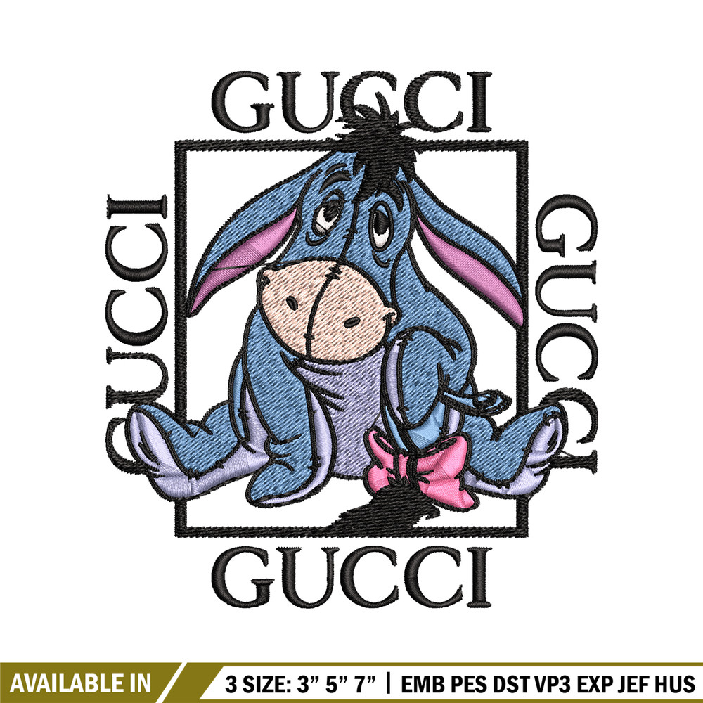 Eeyore Gucci Embroidery design, winnie the pooh Embroidery, cartoon design, Embroidery File, Instant download..jpg