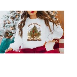 Rockin Around The Christmas Tree Shirt, Bronco Cowboy Rodeo Shirt, Western Shirt, Rockin Around The Christmas Tree Shirt