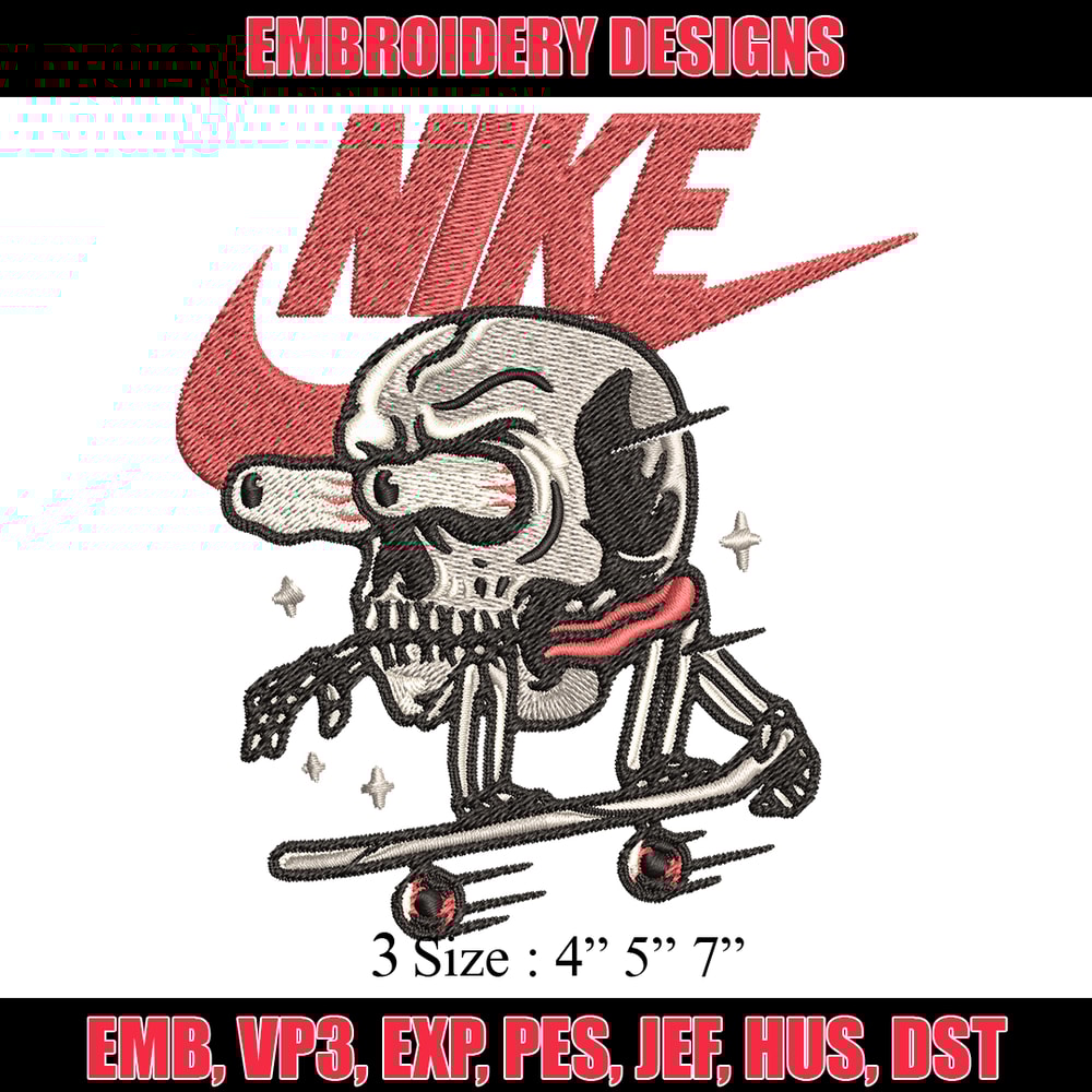 Skull funny Nike Embroidery design, Skull funny Embroidery, Nike design, Embroidery file, logo shirt, Instant download..jpg