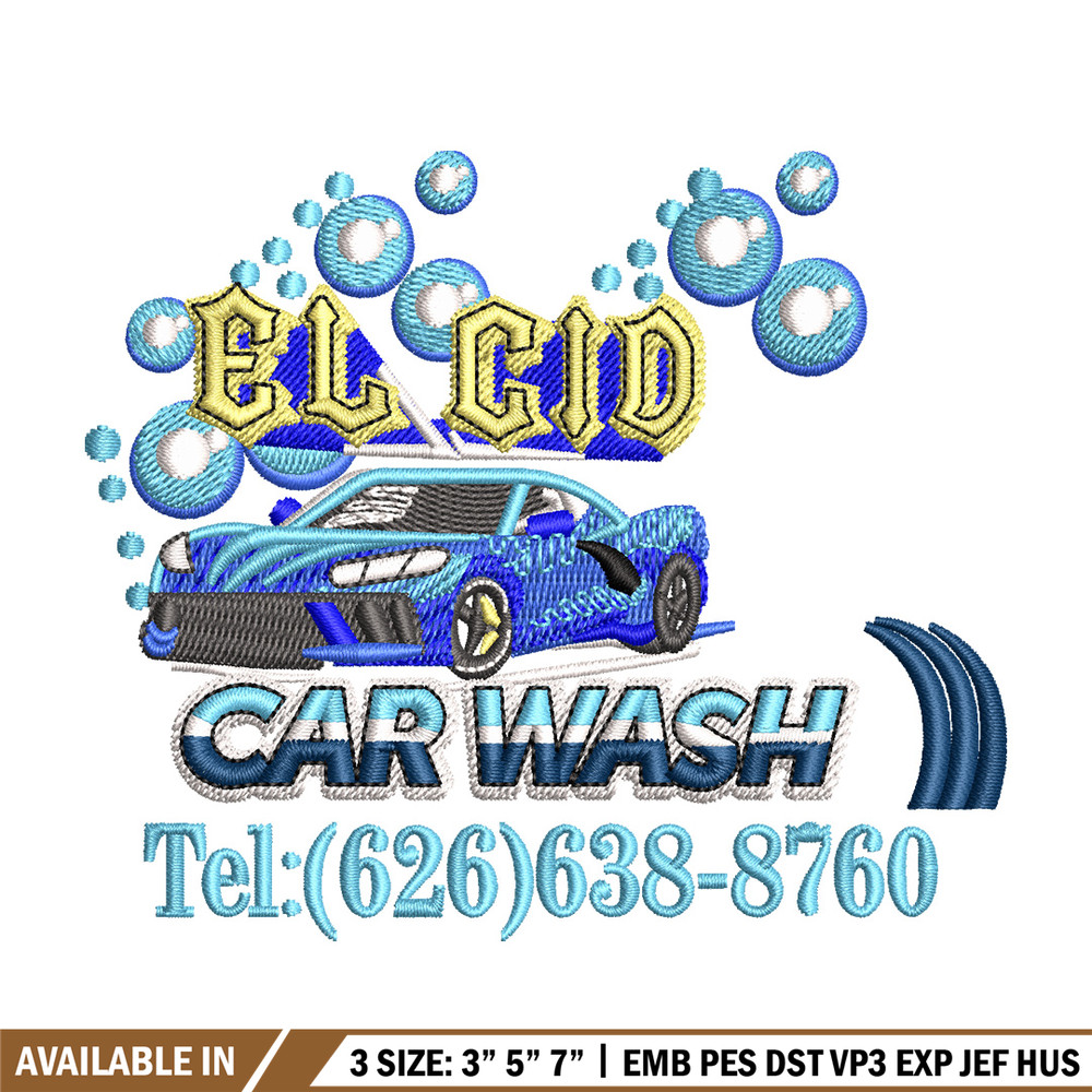 El cid car wash embroidery design, Logo embroidery, Embroidery file,Embroidery shirt, Emb design, Digital download.jpg