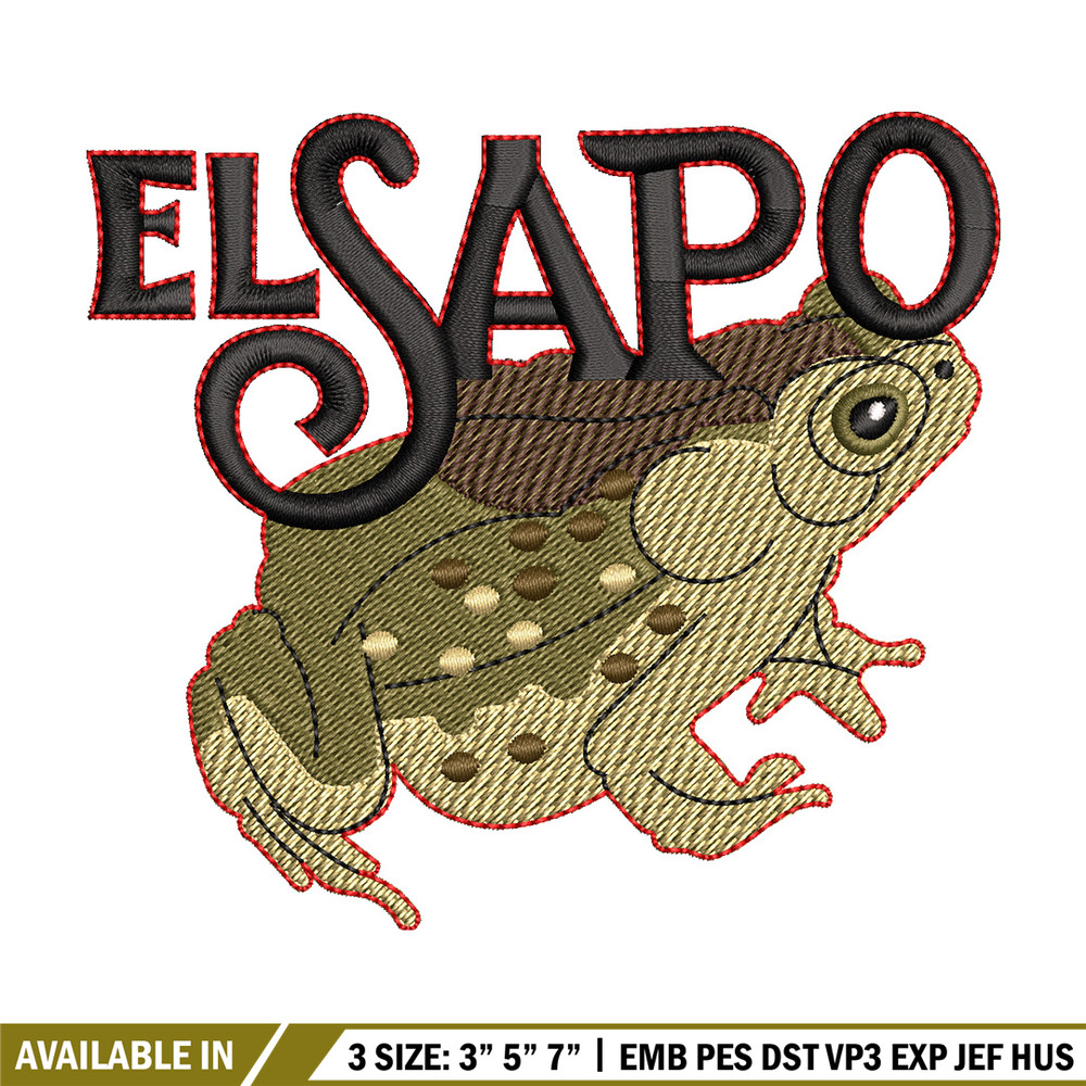 El sapo embroidery design, Logo embroidery, Embroidery file,Embroidery shirt, Emb design, Digital download.jpg