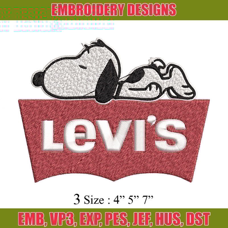 Snoopy Levi's Embroidery design, Snoopy Levi's Embroidery, cartoon design, Embroidery File, Digital download..jpg