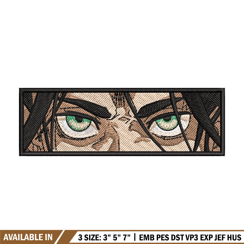 Eren eyes embroidery design, Aot embroidery, Anime design, Embroidery shirt, Embroidery file, Digital download.jpg