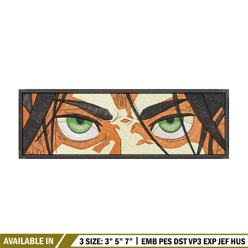 Eren eyes embroidery design, Aot embroidery, Embroidery file, Anime design, Embroidery shirt, Digital download.jpg