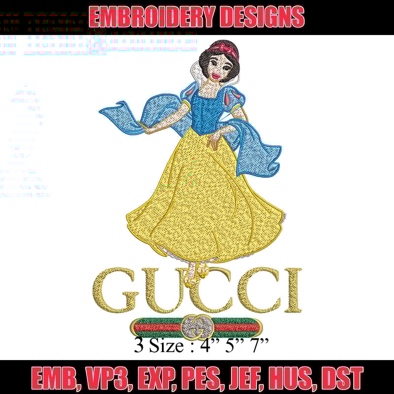 Snow White Gucci Embroidery design, Snow White cartoon Embroidery, cartoon design, Embroidery File, Instant download..jpg