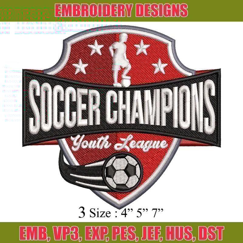 Soccer champions embroidery design, football embroidery, logo design, embroidery file, logo shirt, Digital download..jpg