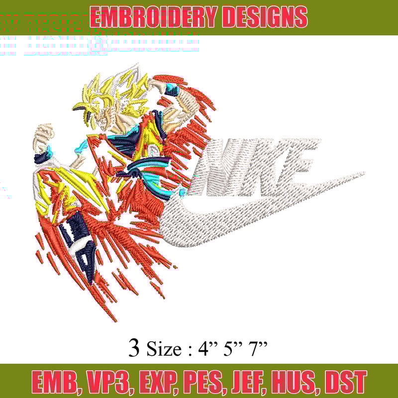 Son Goku Nike Embroidery design, Dragon ball Embroidery, Nike design, anime shirt, Embroidery file, Instant download..jpg